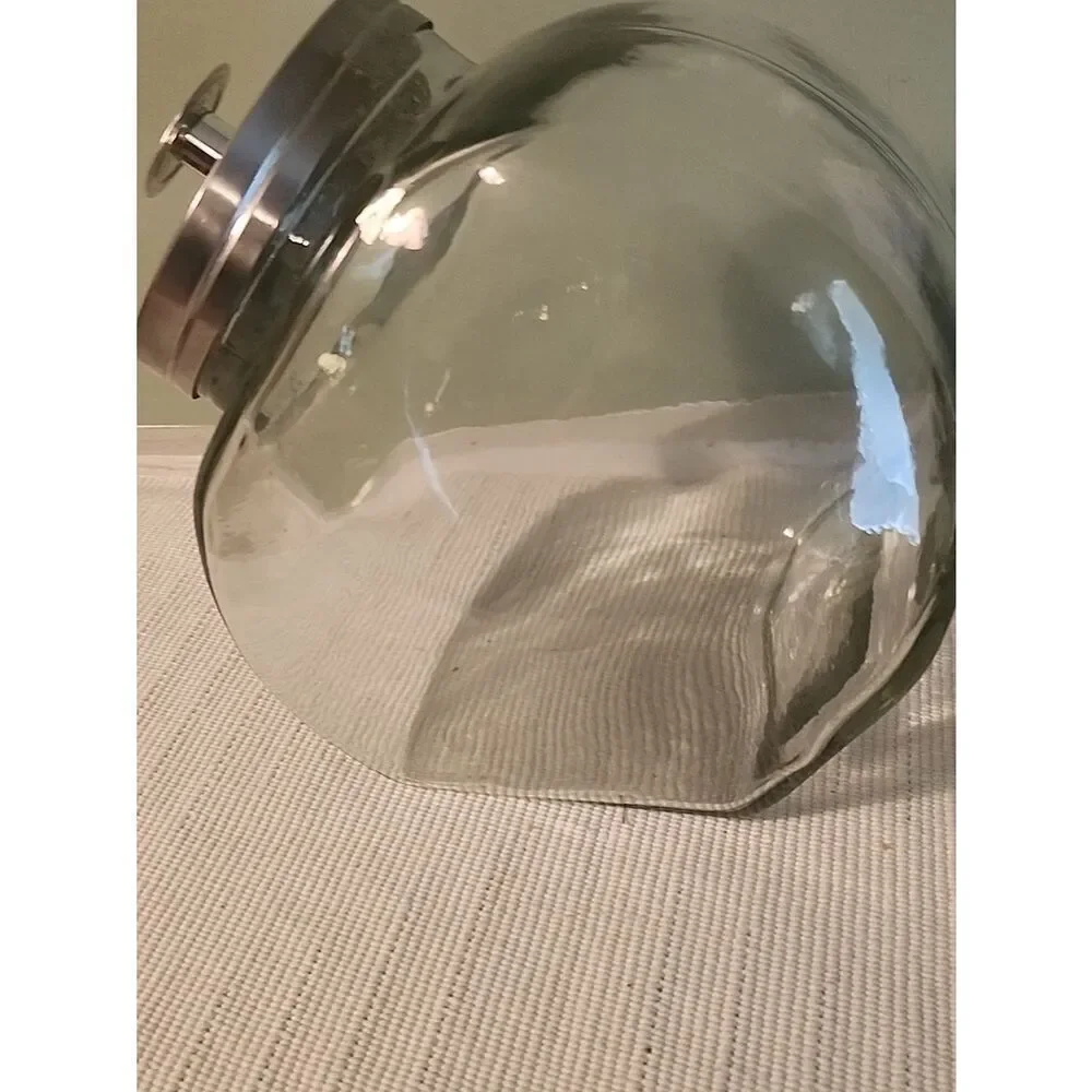 Clear Glass Kitchen Canister with Silver Lid